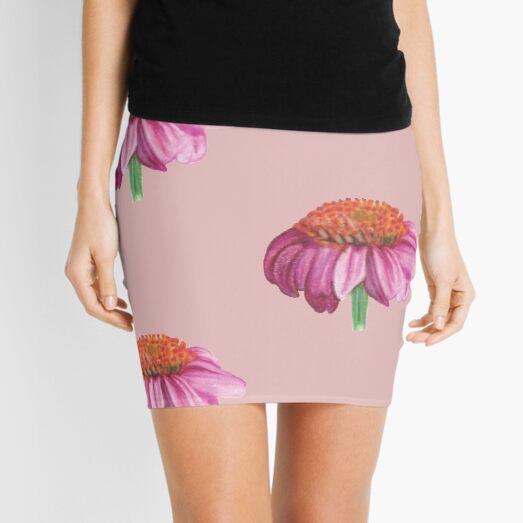 Purple cone flower Mini Skirt