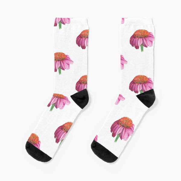Purple cone flower Socks