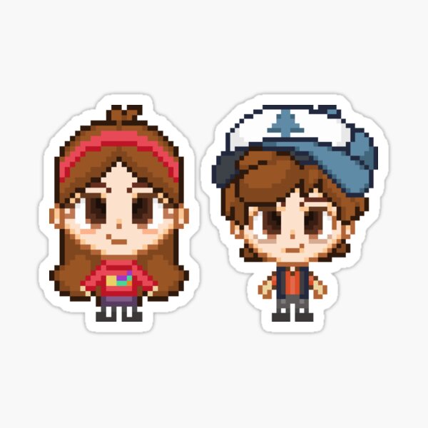 Mystery Twins Pixels Sticker