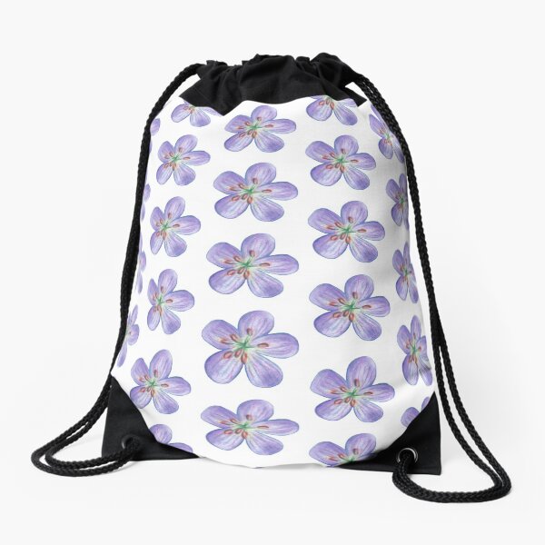 Purple Phlox Drawstring Bag