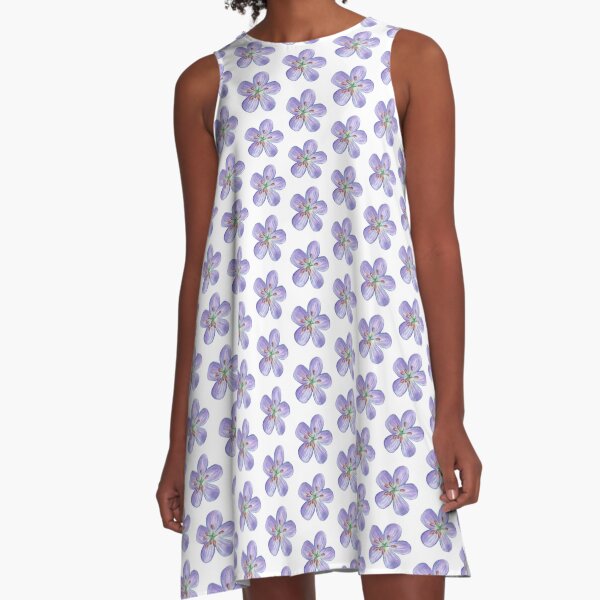 Purple Phlox A-Line Dress
