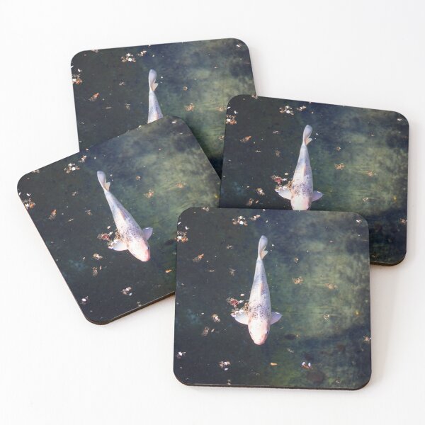 Item preview, White koi fish in a pond designed and sold by ushimi.