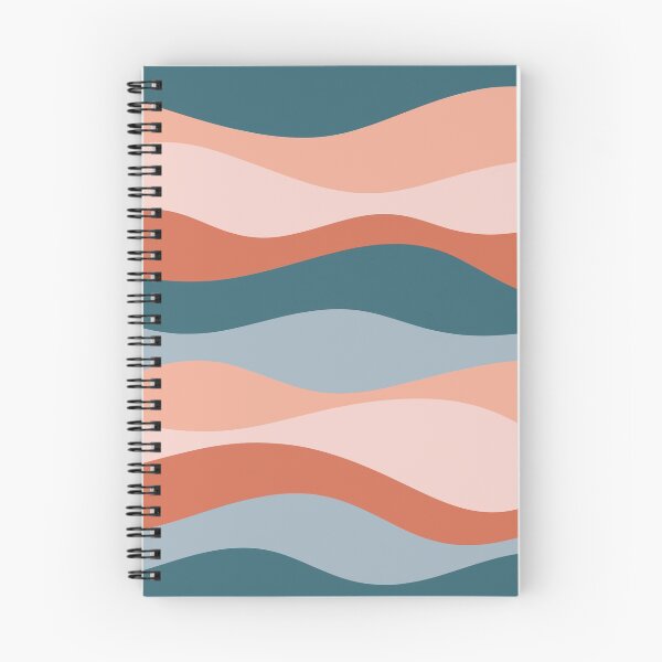 Item preview, Smooth Waves in Blue and Salmon - Soothing Abstract Stripe Pattern designed and sold by kierkegaard.