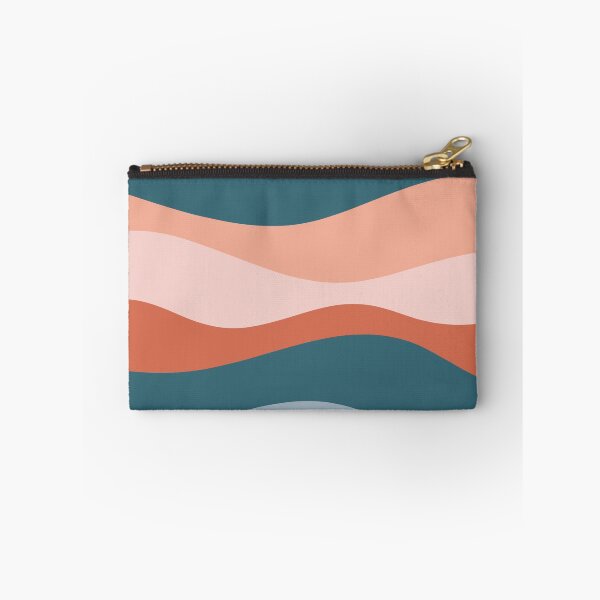 Item preview, Smooth Waves in Blue and Salmon - Soothing Abstract Stripe Pattern designed and sold by kierkegaard.