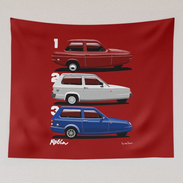Item preview, Reliant Robin evolution red white blue designed and sold by car2oonz.