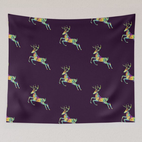 Item preview, Jumping Deer - Colourful Animal Illustration designed and sold by SeraphineArts.