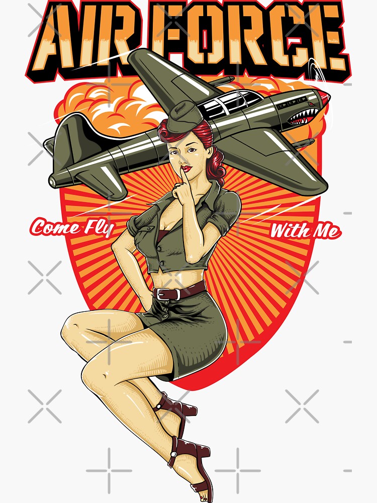 Military Pin Up Girl Sticker By Emphatic Redbubble 6988