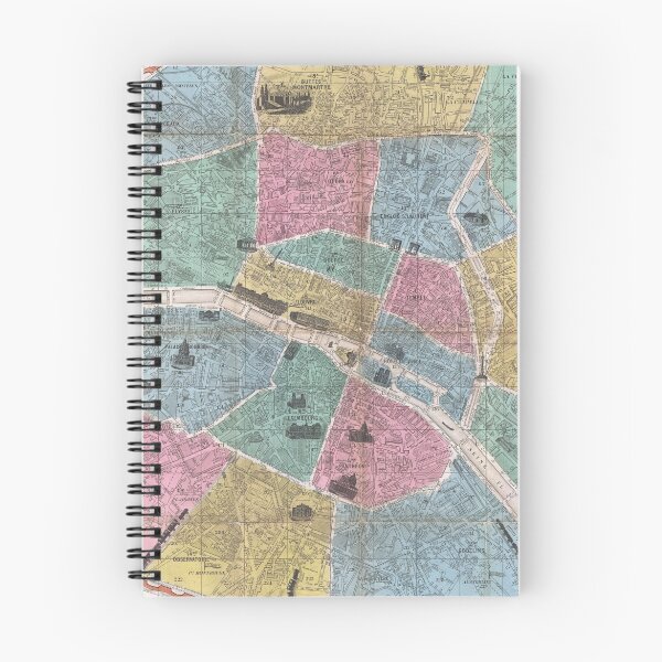Item preview, Vintage Map of Paris France (1863) designed and sold by BravuraMedia.
