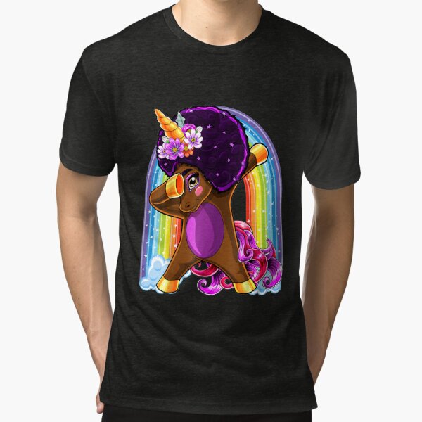 Dabbing Unicorn Afro Natural Hair African American Shirt Greeting Card for  Sale by David-Warner