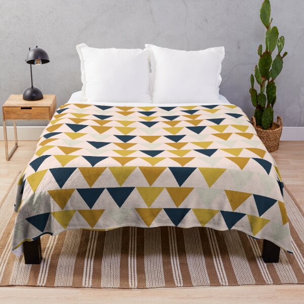 Item preview, Arrow Pattern in Mustard Yellows, Navy Blue, and Blush Tones. Minimalist Geometric designed and sold by kierkegaard.