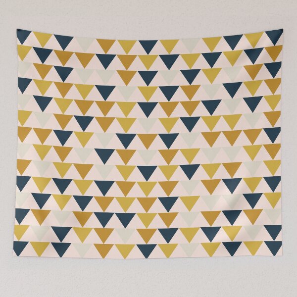 Item preview, Arrow Pattern in Mustard Yellows, Navy Blue, and Blush Tones. Minimalist Geometric designed and sold by kierkegaard.