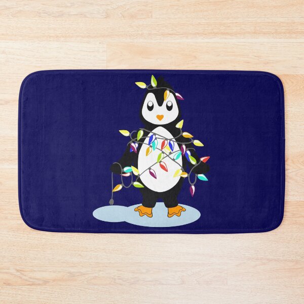 Item preview, Cute Christmas Penguin holding lights designed and sold by SeraphineArts.