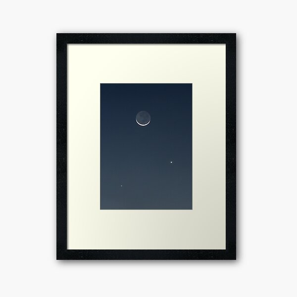 Moon, Mercury & Venus in conjunction Framed Art Print