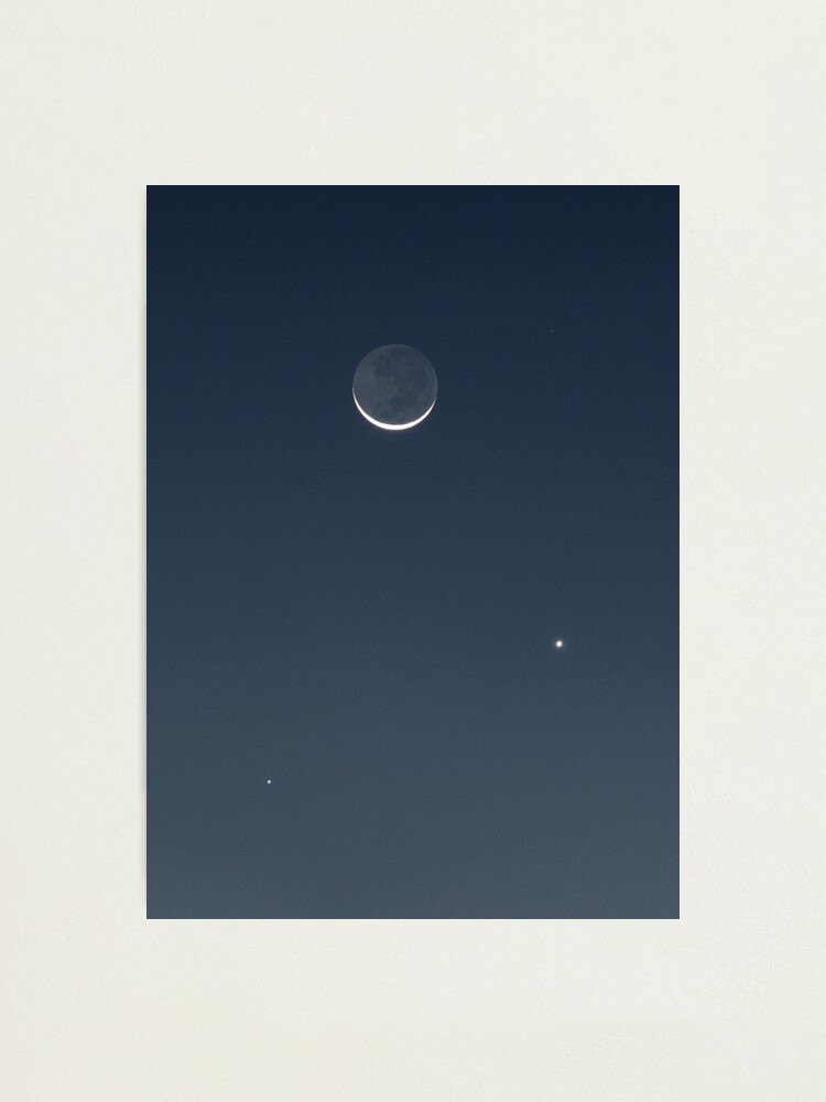 Alternate view of Moon, Mercury & Venus in conjunction Photographic Print