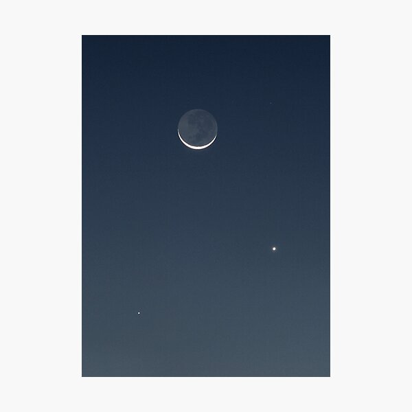 Moon, Mercury & Venus in conjunction Photographic Print