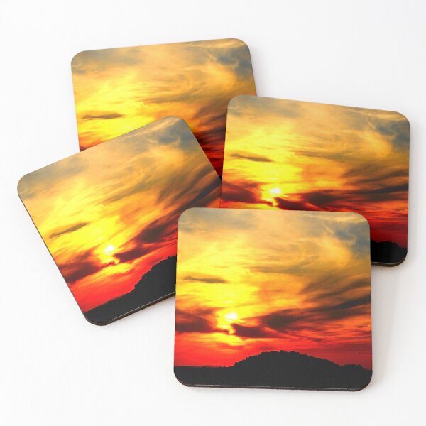 Item preview, Apocalyptic scenery with a bath of violent clouds in the sunset sky full of raging red and yellow colours designed and sold by Kristina Drozd.