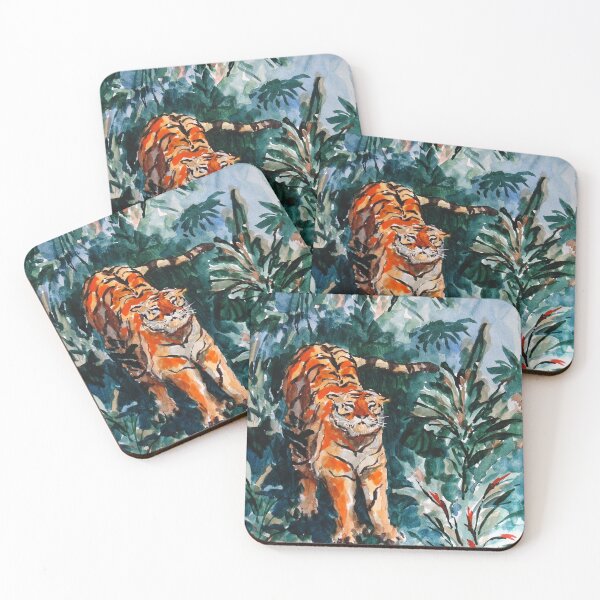 Item preview, Tiger in jungle watercolor designed and sold by Kuhtina.