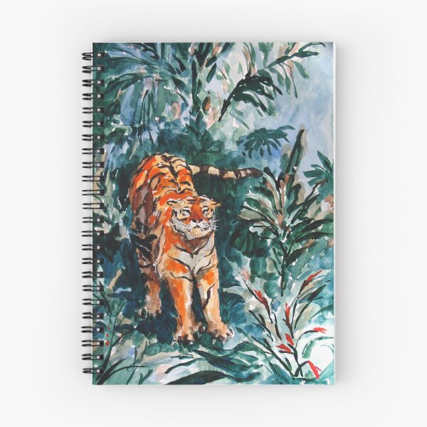 Item preview, Tiger in jungle watercolor designed and sold by Kuhtina.