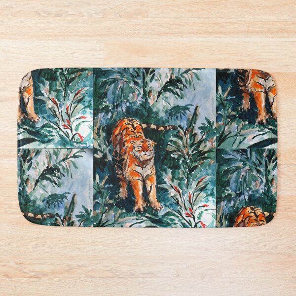 Item preview, Tiger in jungle watercolor designed and sold by Kuhtina.