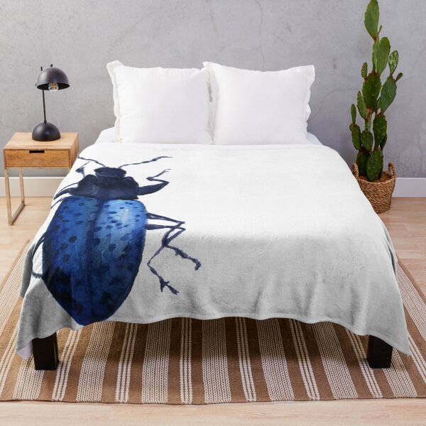 Item preview, Insect Bug Blue beetle Watercolor designed and sold by Alheix.