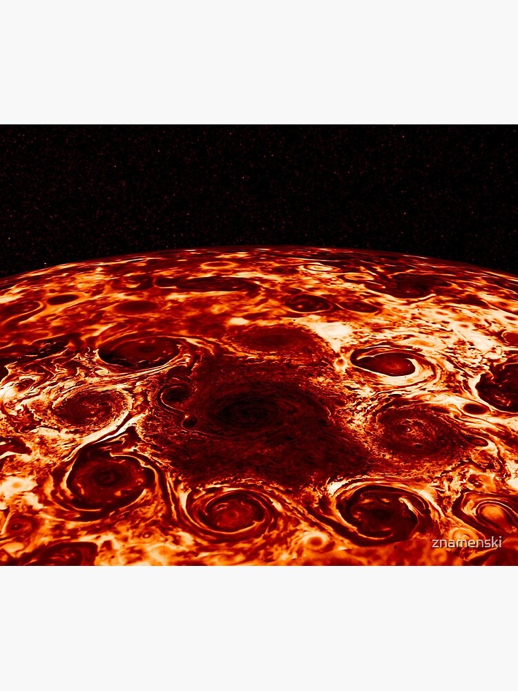 JIRAM imagery of Jupiter's north pole and its hypnotic, seemingly stable arrangement of eight cyclones around a central, large vortex by znamenski