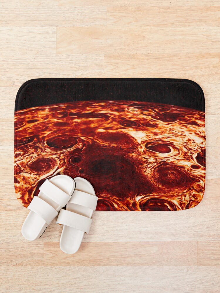 Alternate view of JIRAM imagery of Jupiter's north pole and its hypnotic, seemingly stable arrangement of eight cyclones around a central, large vortex Bath Mat