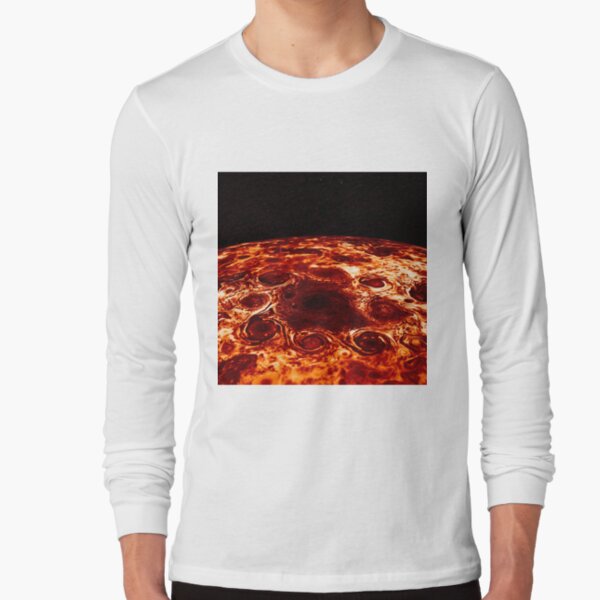 JIRAM imagery of Jupiter's north pole and its hypnotic, seemingly stable arrangement of eight cyclones around a central, large vortex Long Sleeve T-Shirt