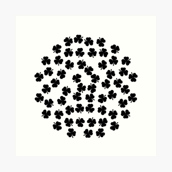 Shamrocks - Black Art Print