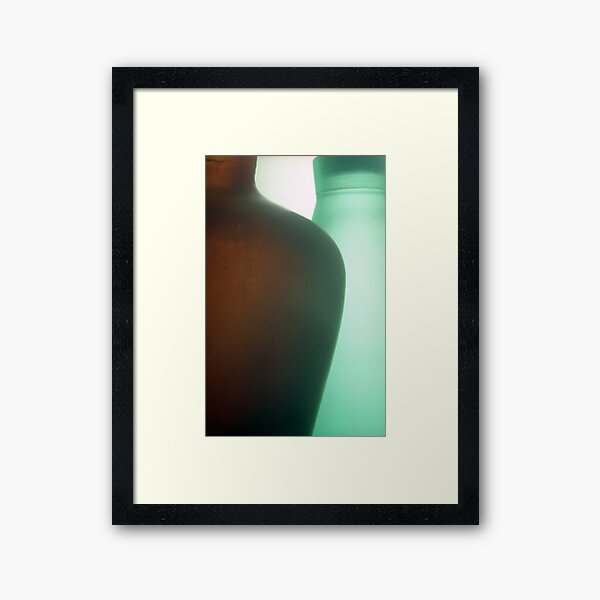 Red and Green Bottles Framed Art Print