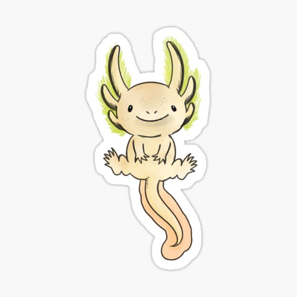 Golden Axolotl- Watercolor Vector Sticker