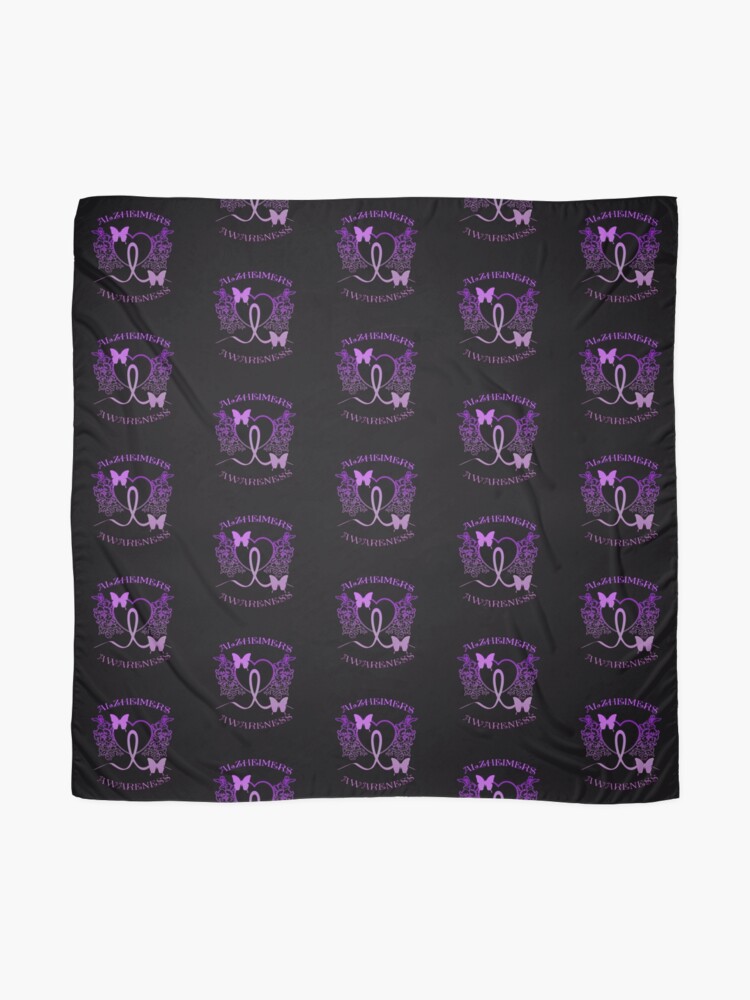 Alternate view of Alzheimers Awareness Purple Butterflies Scarf