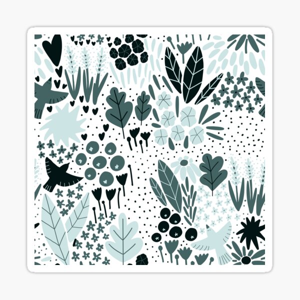 Cool Mint Floral Sticker