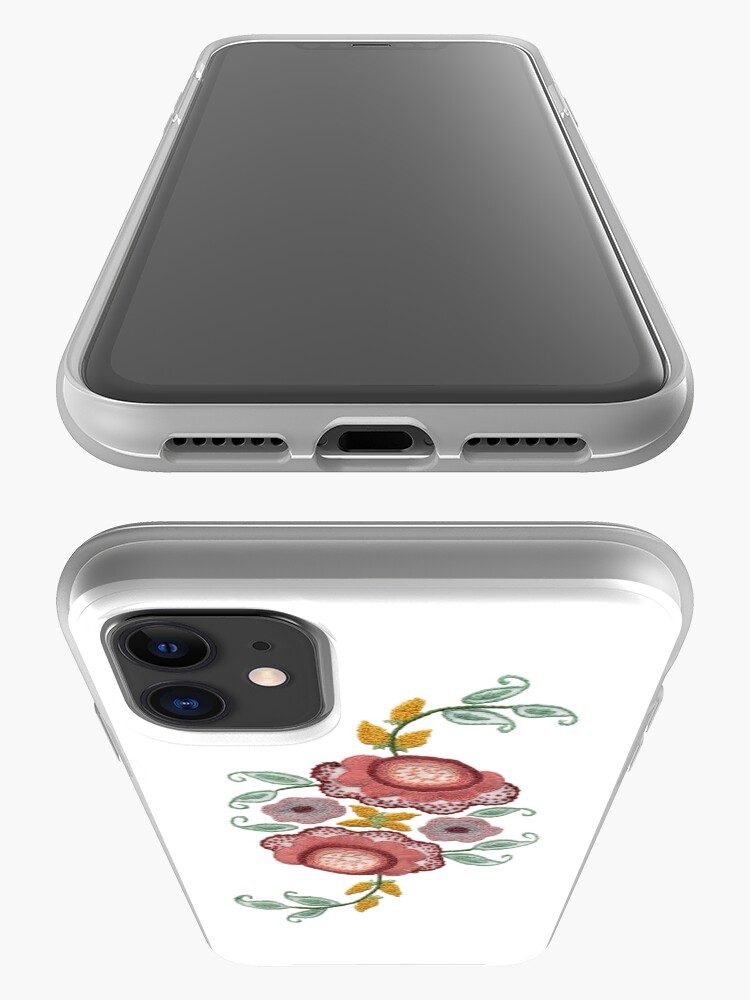 Alternate view of 'Irish Rose' embroidery on white iPhone Case & Cover