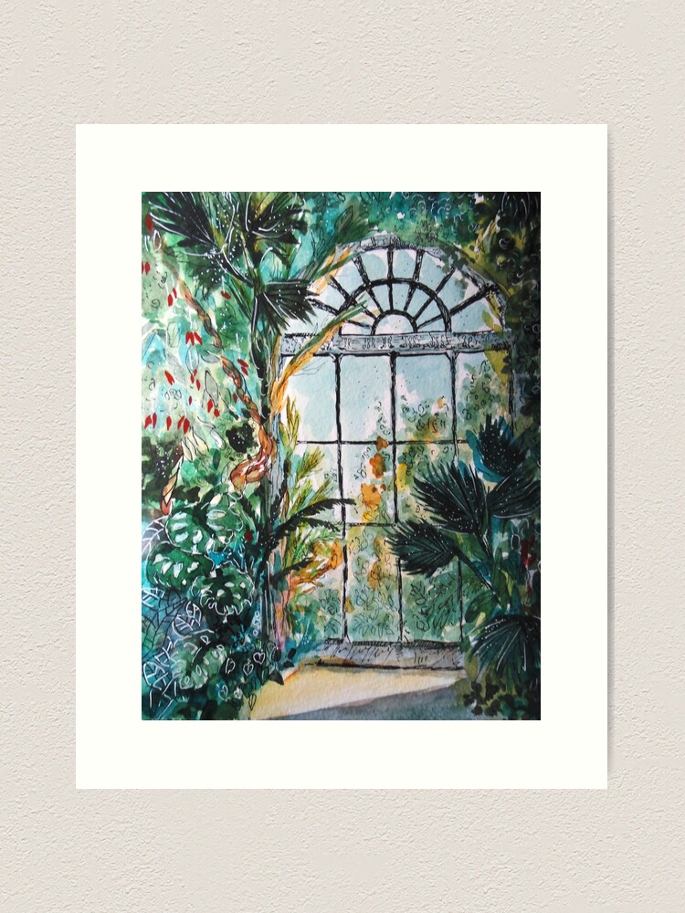 Alternate view of Greenhouse watercolor Art Print