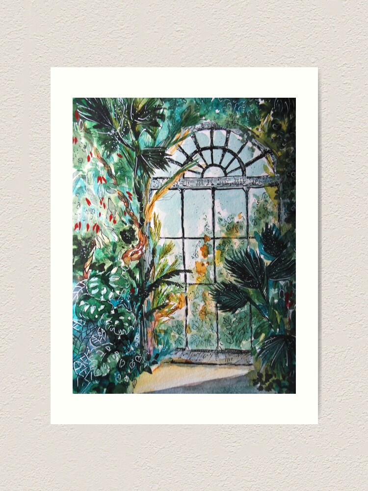 Alternate view of Greenhouse watercolor Art Print