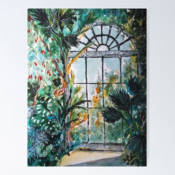 Item preview, Greenhouse watercolor designed and sold by Kuhtina.