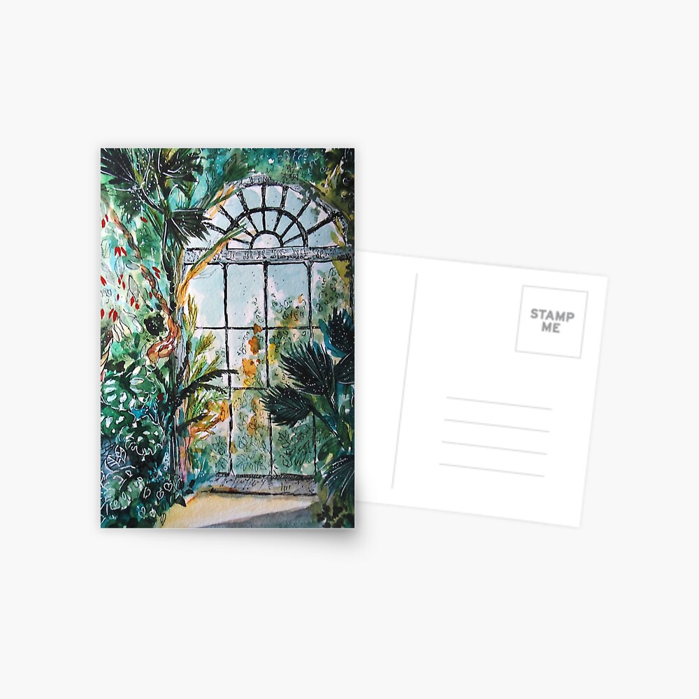 Greenhouse watercolor Postcard