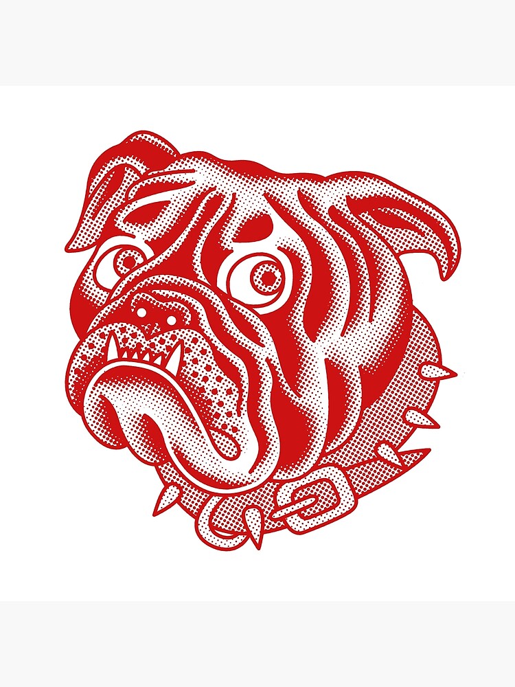 Bulldog tattoo design Sticker for Sale by Jamiee6610  Redbubble