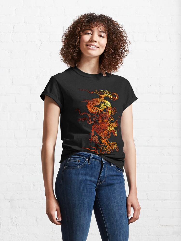 Vista alternativa de Camiseta clásica Dragón de Fuego