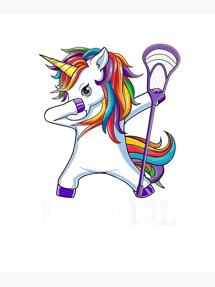 Lax Lacrosse Girls Tshirt Dabbing Unicorn Player Gift Tee