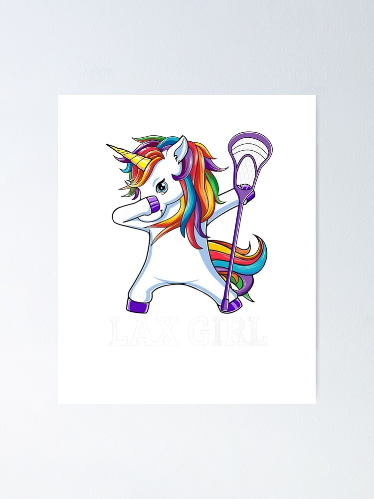 Lax Lacrosse Girls Tshirt Dabbing Unicorn Player Gift Tee