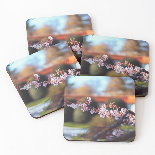 Item preview, Cherry tree branch blossoming in a Japanese garden designed and sold by ushimi.
