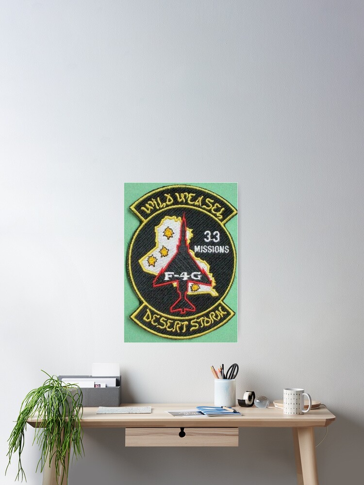 WILD WEASEL, DESERT STORM, 33 MISSIONS, F-4G PATCH STICKER