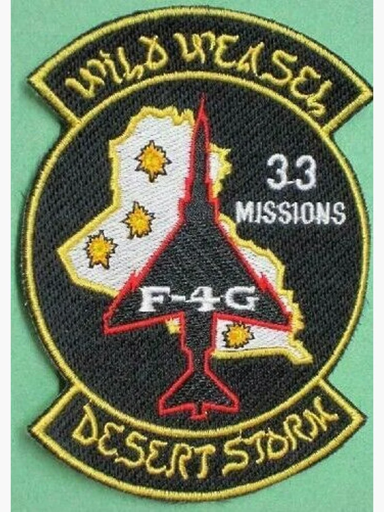 WILD WEASEL, DESERT STORM, 33 MISSIONS, F-4G PATCH STICKER