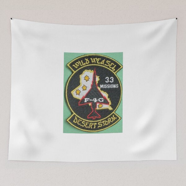 Item preview, WILD WEASEL, DESERT STORM, 33 MISSIONS, F-4G PATCH STICKER designed and sold by MilitaryPlus.