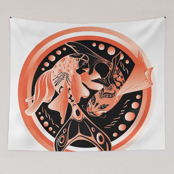 Item preview, Dacing In Love - Red and White Fishes designed and sold by jcastanedaBKLN.