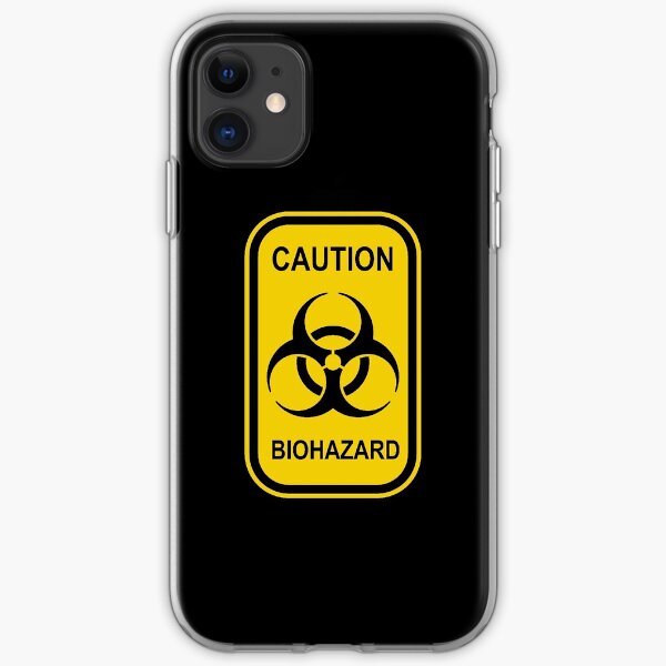 Caution Biohazard Sign - Yellow & Black - Rectangular iPhone Soft Case
