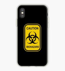 Caution Biohazard Sign - Yellow & Black - Rectangular iPhone Case