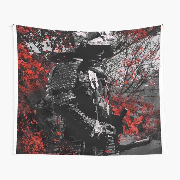 Item preview, Black Ink red flowers samurai armor designed and sold by SyanArt.
