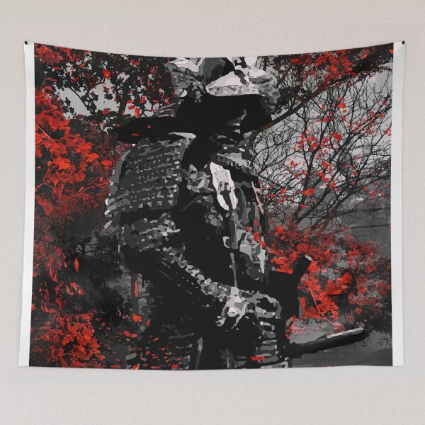 Item preview, Black Ink red flowers samurai armor designed and sold by SyanArt.